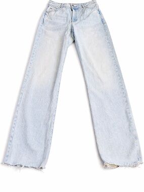 Garage Denim 90s Straight Wide Leg Jeans Light Wash High Rise Size 28 Y2K